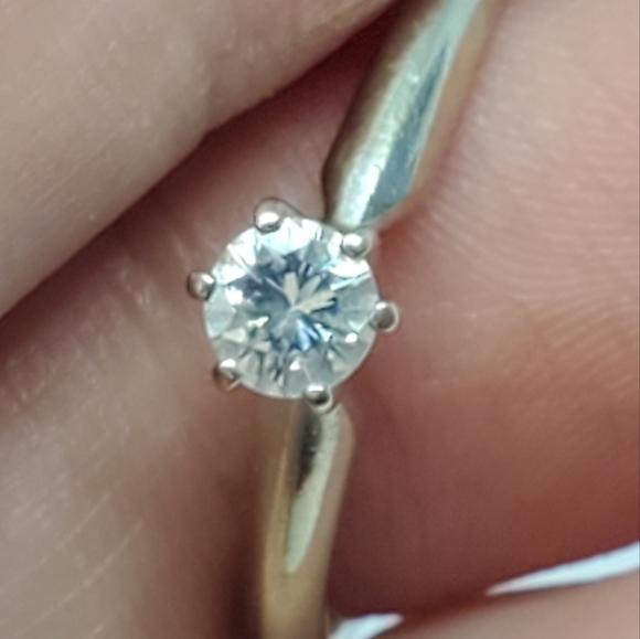 Vintage Prism-Lite Diamond 14k White Gold Engagement Ring - Picture 8 of 12